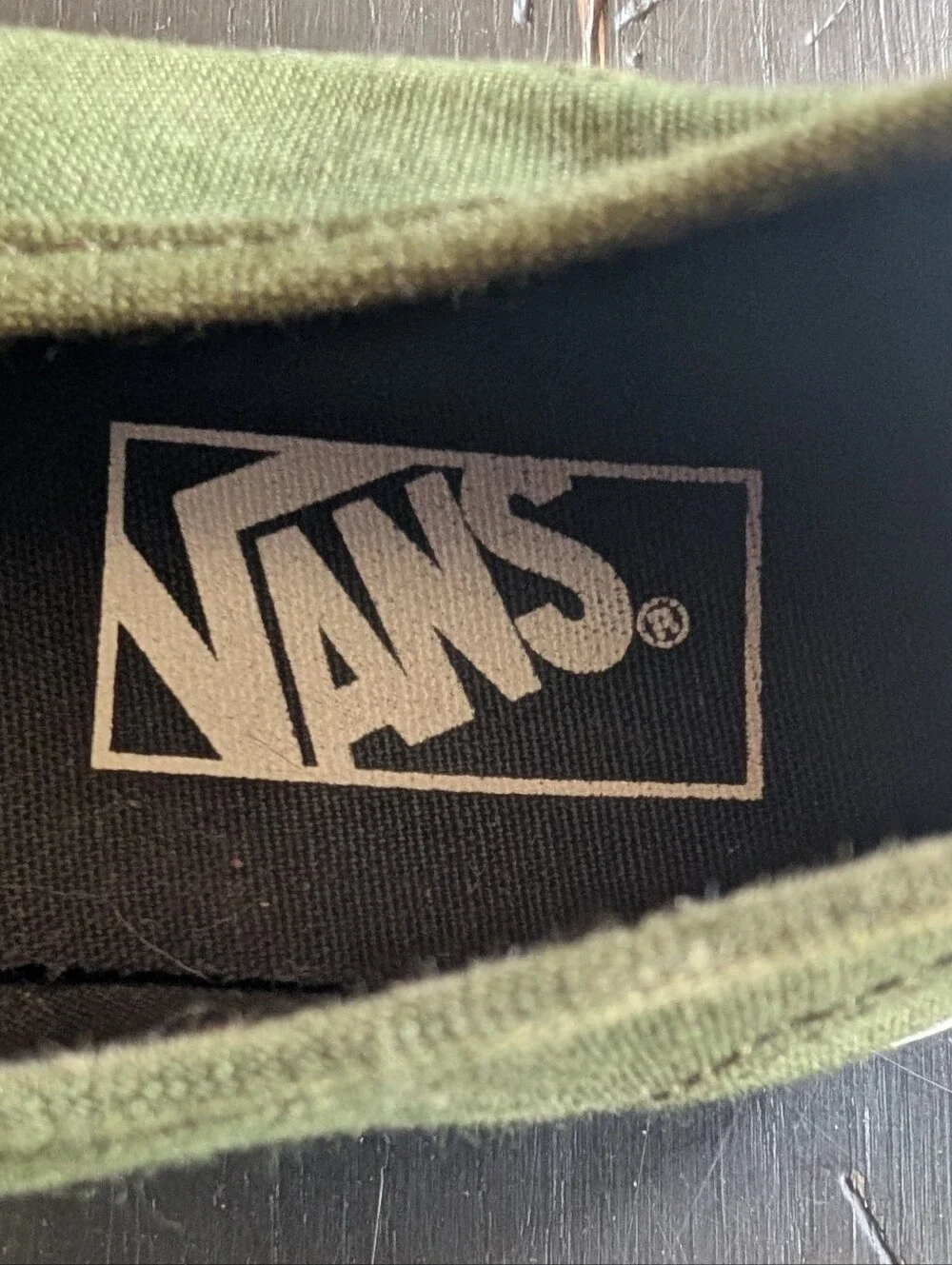 VANS Olive Green Skater Shoes Lace Up Low Top Sneakers 6M 7.5W Authentic Lo Pro